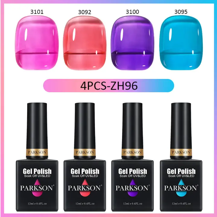 Parkson-Juego de 4 piezas de esmalte de uñas en Gel, laca semipermanente UV para manicura, 12ML - 1