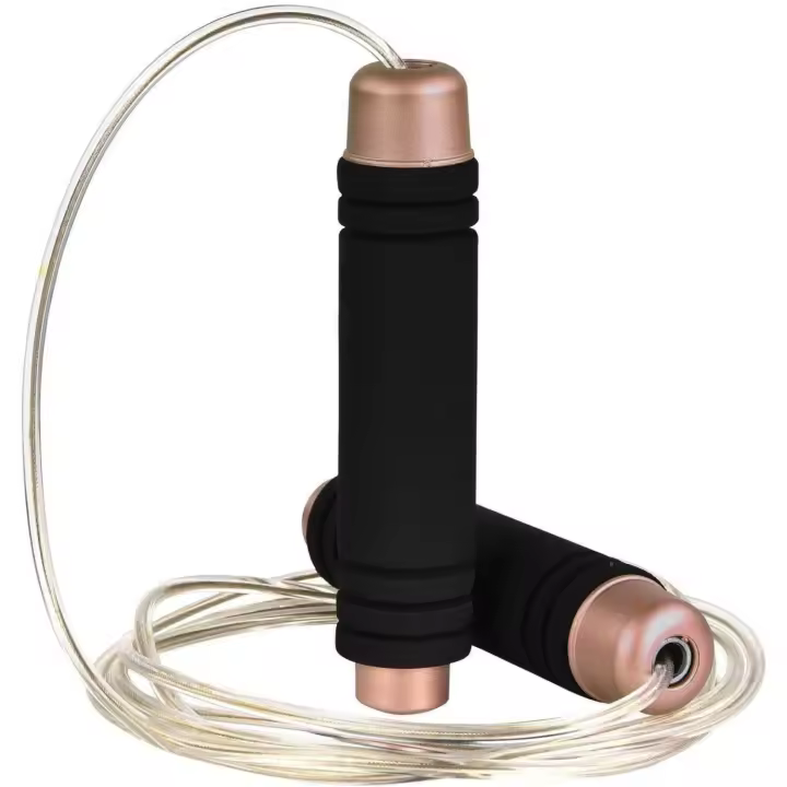 Cuerda de Salto Comodable con Almohadilla Sin Enredos, Color Negro para Entrenamiento para Hambres, Mujeres y Niños - 1