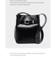Bolso de hombro vintage de cuero genuino para mujeres, bolso tipo cubo de alta gama, bolso cruzado de piel de vaca de capa superior, bolso cruzado para mujeres - details 31