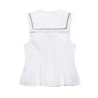 OUWU Top de Arco Decorativo Sólido de Color Elegante Cuello en V sin Mangas - details 2