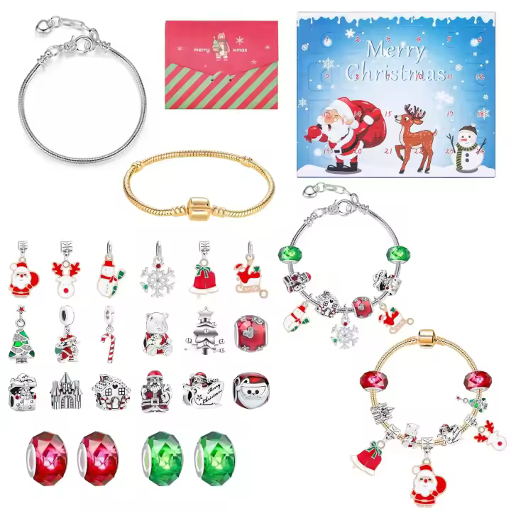 Kit de Hebilla de Calendario de Navidad 2024 Cuenta atrás de 24 Días con 22 Abalorios - 1