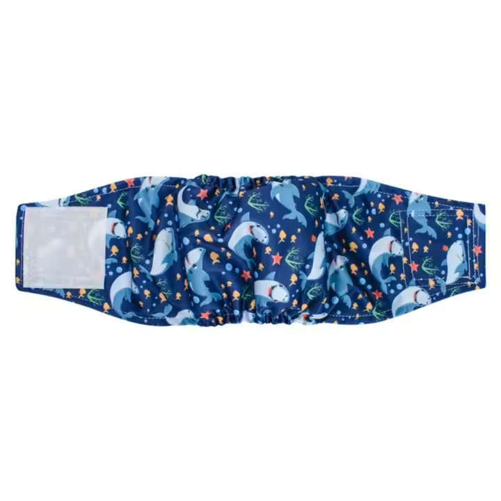 Pañales con banda para el vientre para perro masculino de dibujos animados, pantalones fisiológicos ajustables a prueba de fugas para mascotas, pañales lavables de absorción rápida para perros - 1