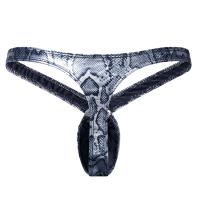 Calzoncillos de piel sintética con estampado de serpiente para Hombre, Tanga, ropa interior Sexy, bragas, bolsa de cintura baja, parte trasera en T - details 5