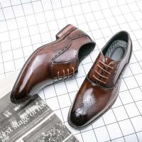 2025 zapatos puntiagudos de cuero de vestir de negocios para hombres, vestido de novia estilo Oxford para caminar, zapatos de fiesta - details 1