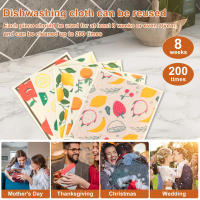 Paños de cocina de microfibra reutilizables, paños suecos con estampado de frutas, absorbentes, para limpieza del hogar, 5 piezas - details 7