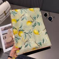 Nueva moda, suave bufanda de viscosa Floral con árbol de limón, chal bohemio elegante con flecos finos para mujer, perfecto para viajes y Hijab musulmán informal 2025 - details 9