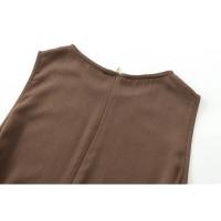 Chaleco sencillo de cuello redondo sin mangas, falda larga, falda midi. - details 11