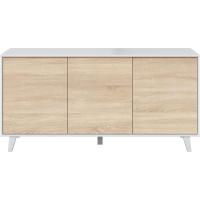 Mueble de Buffet de 3 Puertas Zaiken Plus Blanco Brillo y Roble Canadian - details 5