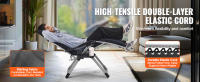 Silla SucceBuy Zero Gravity, negra. Ideal para interiores y exteriores. Ajustable con cojín, reposacabezas, reposapiés y portavasos. - details 2