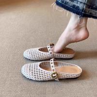 Sandalias Planas Retro Tejidas para Mujer 2025 Cómodas y Ligeras con Hebilla de Metal - details 14