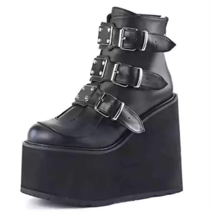 Ots cortos europeos americanos para mujer, zapatos con tacón de cuña, uniforme japonés de Lolita, nuevo - 1