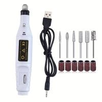 Máquina de taladro eléctrico para uñas, Pulidora portátil para manicura y pedicura con 6 puntos y bandas de lijado, USB - details 0