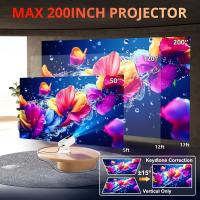 Proyector Keystone automático con WIFI y Bluetooth, Pericat proyector portátil giratorio de 210 ° , 18000L nativo de cine en casa 1080P, proyectores de películas al aire libre última intervención compatibles - details 2