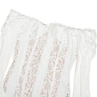 Elegante Vestido Largo de Polyester y Seda Diseño Ajustado Blanco con Hombros Descubiertos - details 20