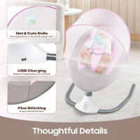 Balancín para bebé, electrónico, mecedora Bluetooth, columpio para con música USB y juguetes para 0-12meses, 3-12kg - details 6