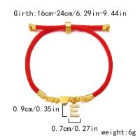 Pulsera de Corazón Inicial A-Z de Acero Inoxidable Color Oro Joyería de Encanto de Cuerda Ajustable de Rojo de la Suerte para Mujeres Regalo de Joyería - details 3