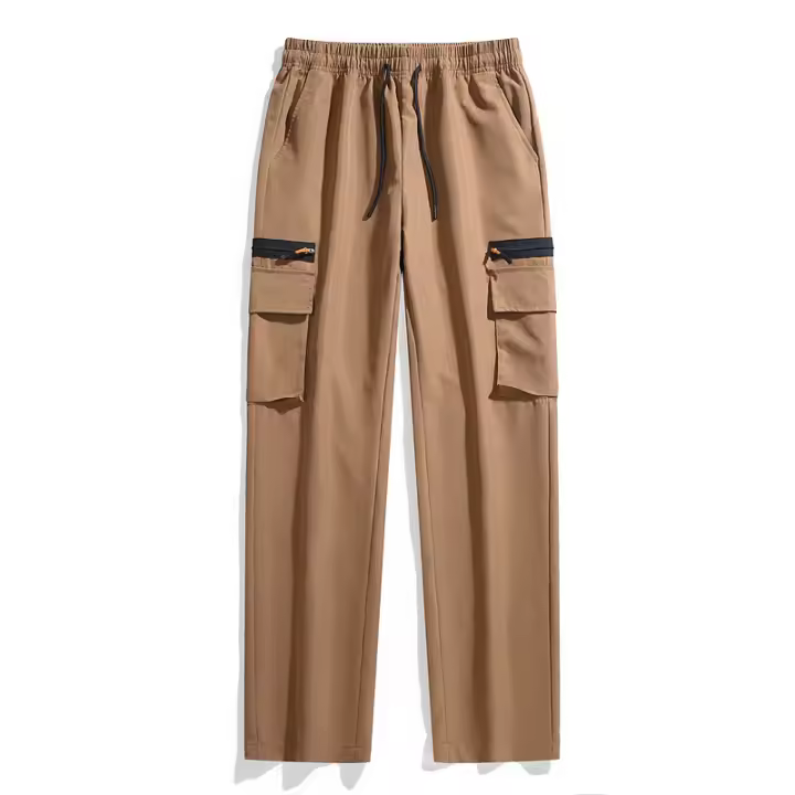 Pantalones cargo multibolsillos para hombre, nuevo estilo verano 2025, marca de moda, pantalones casuales de pierna recta holgados, pantalones deportivos para hombre - 1
