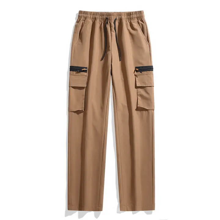 Pantalones cargo multibolsillos para hombre, nuevo estilo verano 2025, marca de moda, pantalones casuales de pierna recta holgados, pantalones deportivos para hombre - 1
