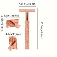 Maquinilla de afeitar de seguridad de doble filo ecológica para mujeres y hombres, 5 cuchillas, afeitadora Manual clásica en húmedo, reutilizable y Giftable - details 2