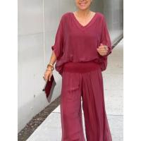 Traje caliente de la gasa del color sólido de la venta de la moda de las mujeres del verano para las mujeres - details 4