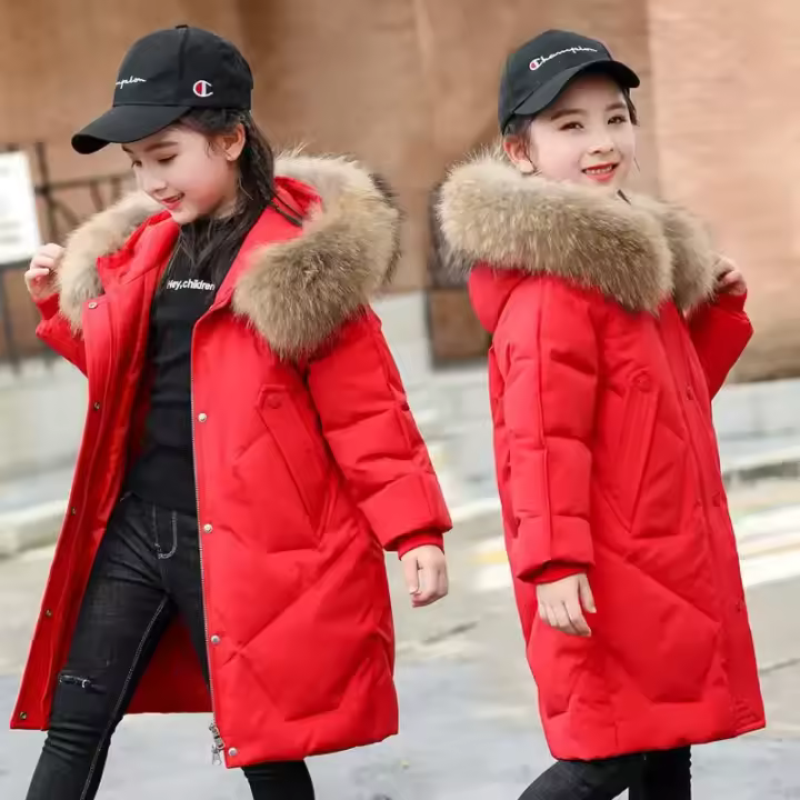 Moda de invierno cálida para niña con capucha wibreaker para niñas de 8 a 12 años - 1