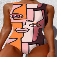 Arte corporal abstracto Traje de baño onesie transfronterizo de alta elasticidad europeo y americano - details 20
