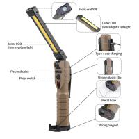 Linterna LED plegable portátil Luz de trabajo COB con imán fuerte Reflector de emergencia recargable tipo C Ideal para acampar al aire libre - details 1