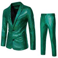 Conjunto de traje con estampado en caliente de lentejuelas para hombre, chaqueta, pantalones, trajes para fiesta y graduación - details 16