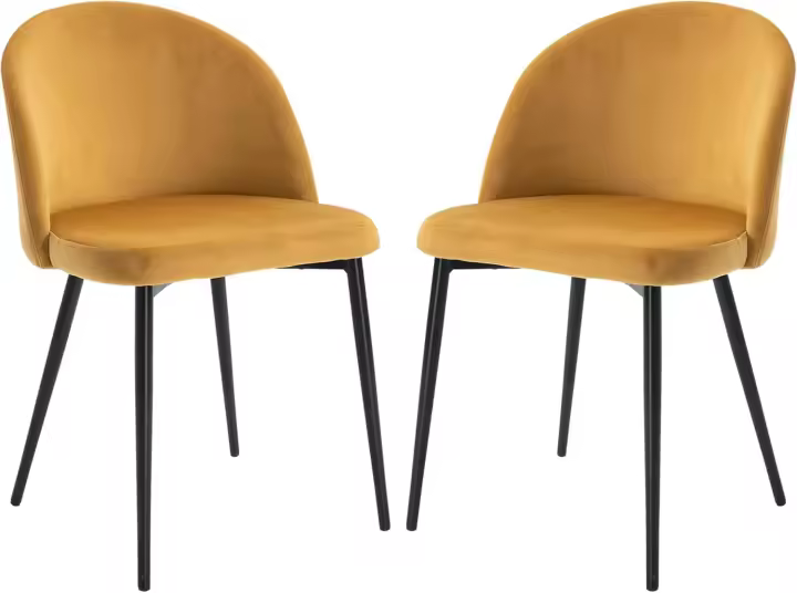 Juego de 2 Sillas Comedor Asiento y Respaldo Acolchados Cubierta Terciopelo Suave y Moderno Carga - 1