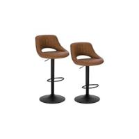Juego de 2 taburetes de bar giratorios, taburetes altos con altura ajustable entre 60,5 y 82 cm, taburetes de cocina, estructura de metal, con respaldo y reposapiés, 0651BY-2 - details 8