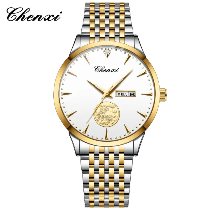 Nuevo reloj de moda para hombres de negocios Pixiu cinturón de acero para hombres doble calendario luminoso impermeable - 1