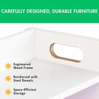 estantería para niños, estantería organizadora para juguetes con 9 cajas de almacenamiento, blanco/blanco - details 5