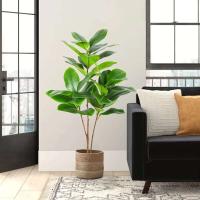 Ramo de Figaro Artificial Hojas de Banyán Grandes Planta de Goma Falsa - details 7