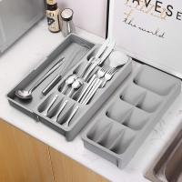 Organizador de Cajón de Cocina Expandible Bandeja de Plástico Compacta para Utensilios - details 4