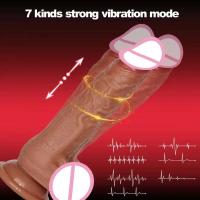 Leten Vibrador Telescópico Realista Juguete Intimo para Adultos con Calor Giratorio - details 5