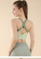 Sujetador deportivo de una pieza con bloques de Color para mujer, sujetador de Yoga para correr de alta intensidad a prueba de golpes, chaleco de Fitness adelgazante de alta elasticidad - details 16