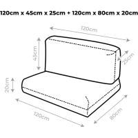 Cojines para palets impermeables para exterior 120x80 + 120x45 crudos - details 5