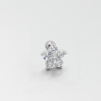 Pendiente de tuerca de cristal para cartílago, Piercing de oreja Tragus Helix, parte superior, Labret, joyería para el cuerpo, Flor de Oro rosa, nuevo, 2 piezas, 2023 - details 7