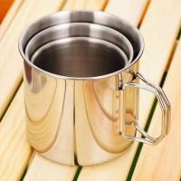 Taza de acero inoxidable con asa plegable, armas de fuego portátiles, taza, accesorios para acampar al aire libre, 1 pieza. - details 9
