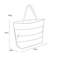 Bolsa de playa a rayas 2024, bolso de hombro para las axilas, bolso de lona informal de gran capacidad. - details 1