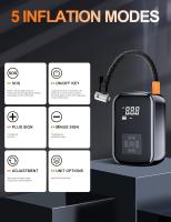 1Compresor de aire portátil para automóvil, inflador, bomba inalámbrica de mano, ligera,Adecuado para inflar y desinflar neumáticos de automóviles y motocicletas. - details 3