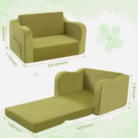 Sofá infantil plegable, cómodo sofá cama para niños pequeños, sofá cama 2 en 1 para esquina acogedora, habitación infantil, minisofá con función de dormir para niños y niñas, color verde - details 1