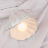 Ins-Lámpara de noche de concha de cerámica con perla, Streamer, luz de sirena, concha de hadas, decoración del hogar, regalo de Navidad - details 19