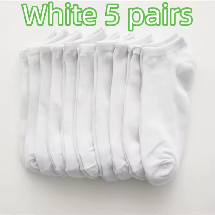 Calcetines de barco de color liso negro, blanco y gris, informales y versátiles, de tubo corto, para hombre, calcetines bajos, de boca poco profunda, calcetines de barco finos y absorbentes del sudor, invisibles para el verano. - 1