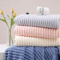 Toalla de baño multiusos con patrón de rayas de lana Coral, toalla de playa absorbente de secado rápido, toalla suave para piscina respetuosa con la piel para adultos - details 7