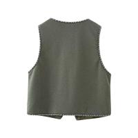BUNO-Chaleco bordado de cuerda vintage para mujer, chaleco informal. - details 3