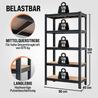 2X Estanterías Metálicas 180x90x40cm 1750 Kg Cargas Pesadas Almacenaje Garage Tableros MDF Taller - details 3