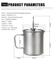 Tiartisan - Mango plegable de titanio, prensa francesa, cafetera cubierta para colgar, utensilios de cocina para acampar al aire libre, taza de agua - details 1
