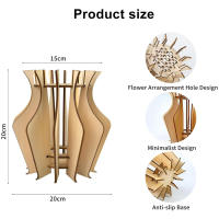 Florero de rompecabezas creativo DIY para ramo de flores, juego de bloques de construcción de madera, juguetes, decoración del hogar - details 4