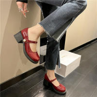Nuevo francés retro boca ligera perla cabeza redonda tacón grueso tacón alto zapatos Mary Jane - details 18